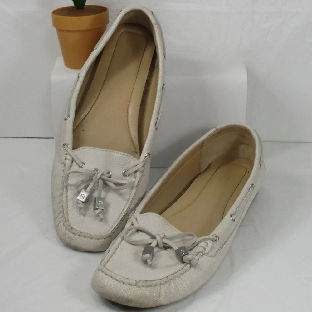 MICHAEL MK Off white Loafers Size 7.5 - Picture 9 of 10
